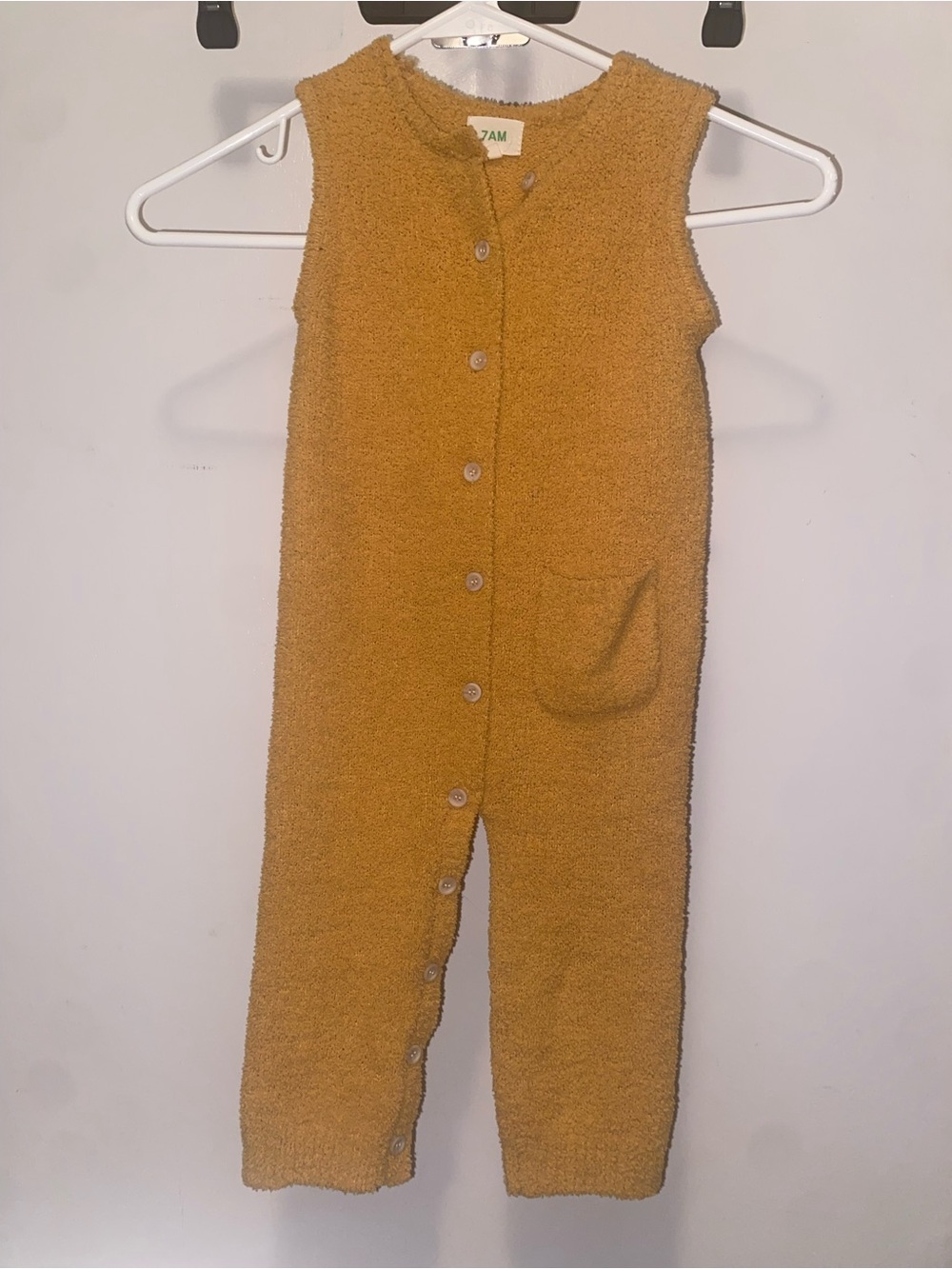 Cozy Mustard Kids Fleece Overalls